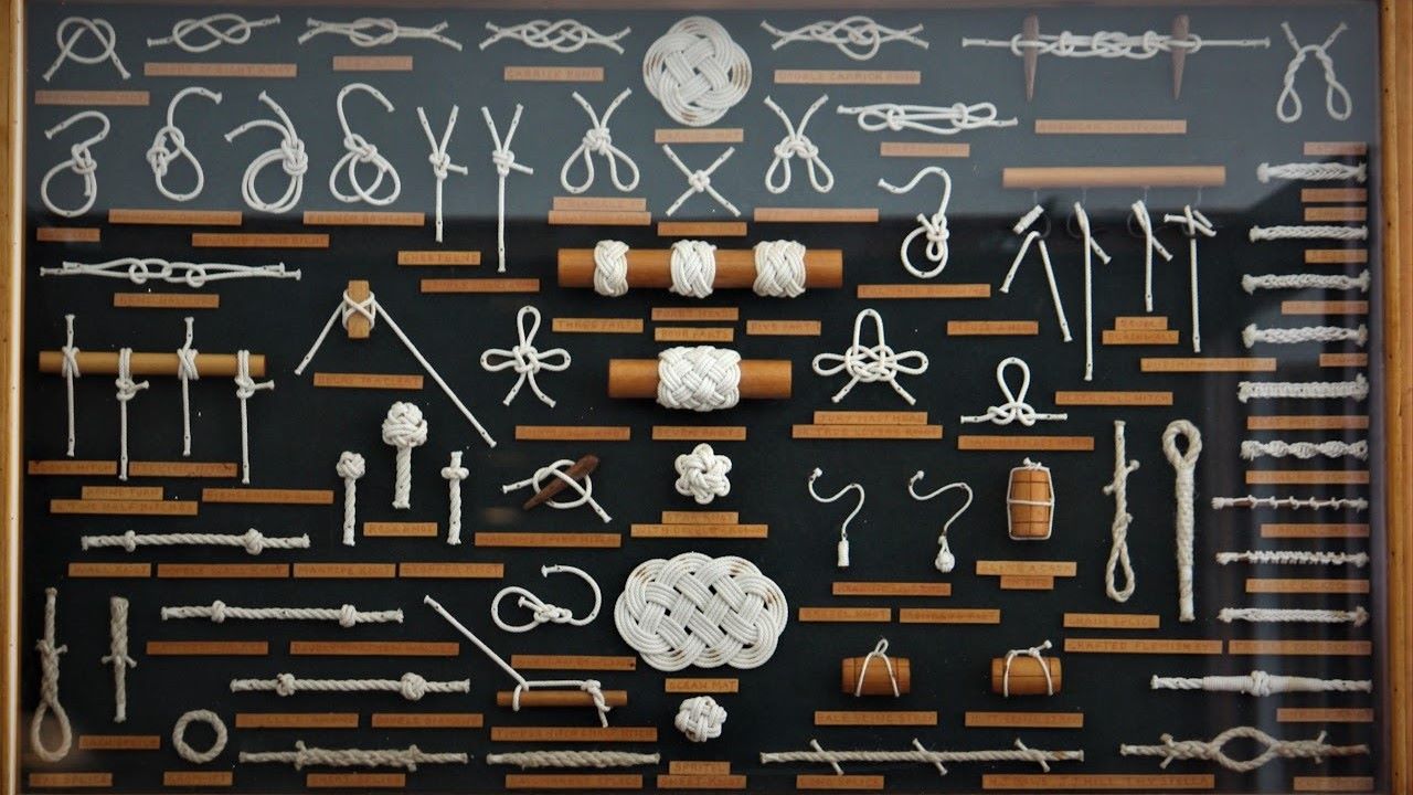 Display of rope knots